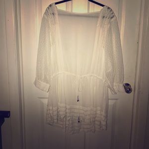 Free People white gauze dress/bathing suit coverup